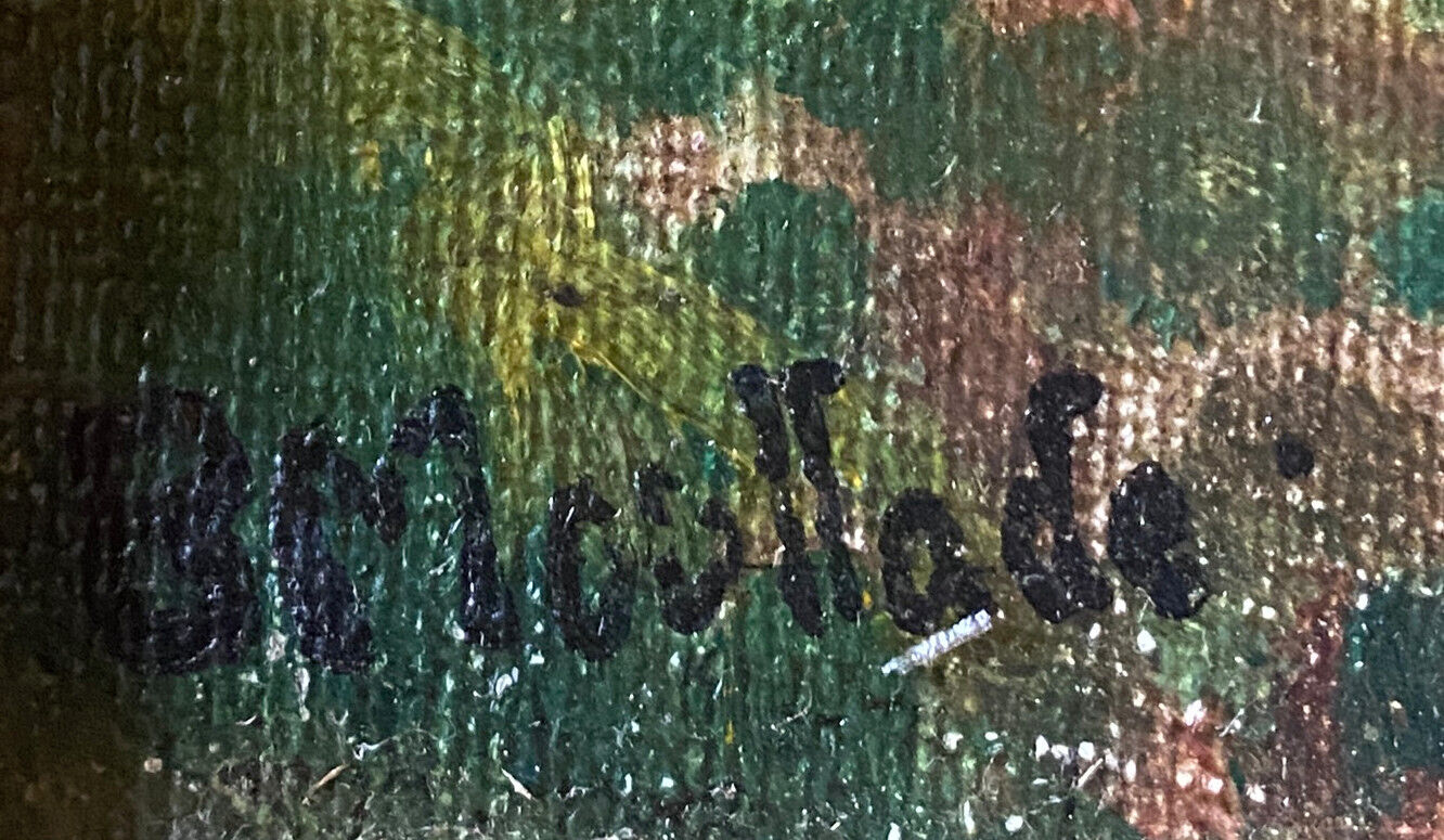 "Forest landscape" painting by Georges Moullade (1893-1968) frame