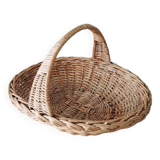 Ancien panier oval en osier clair
