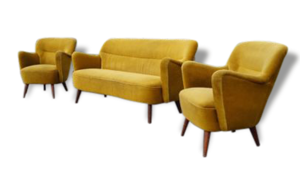Set 1 Canapé 2 fauteuils organique année 50