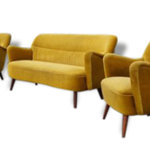 Set 1 Canapé 2 fauteuils organique année 50