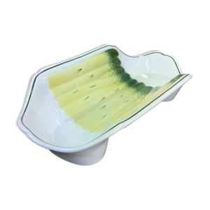 Ancien plat barbotine a asperges