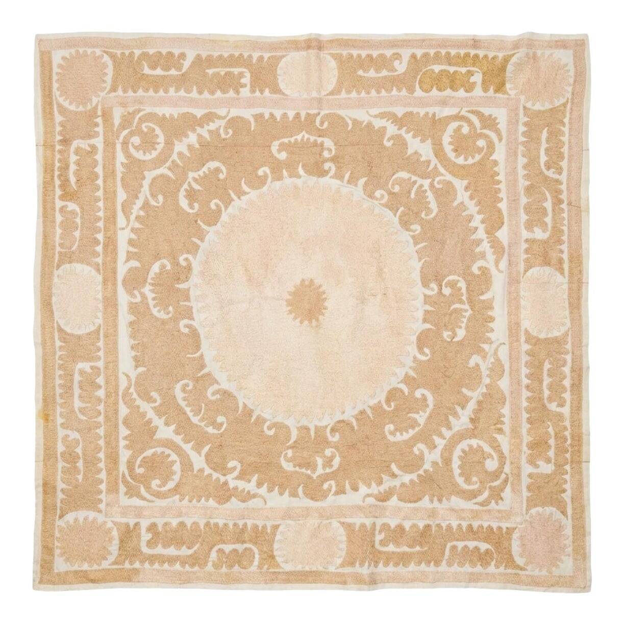 Vintage hand-embroidered tablecloth 127x134 cm