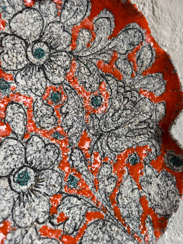 Plat vide poche céramique Vallauris années 60