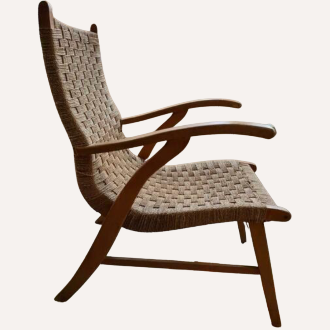 Rope cord rush armchair by Bas van Pelt for Vroom & Dreesman, ca 1950s