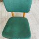 Scandinavian chair in solid wood and green leather, 1960s