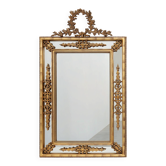 Louis XVI style gilt mirror with laurel wreath crest, Belgium, 20th century