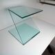 Z-shaped tempered glass side table