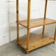 Scandinavian rectangular shelf from the 1960s, made of solid pine with round pencil legs.