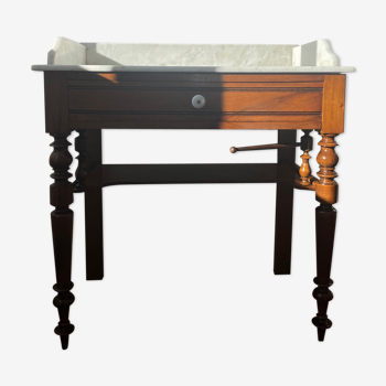 Walnut and marble dressing table