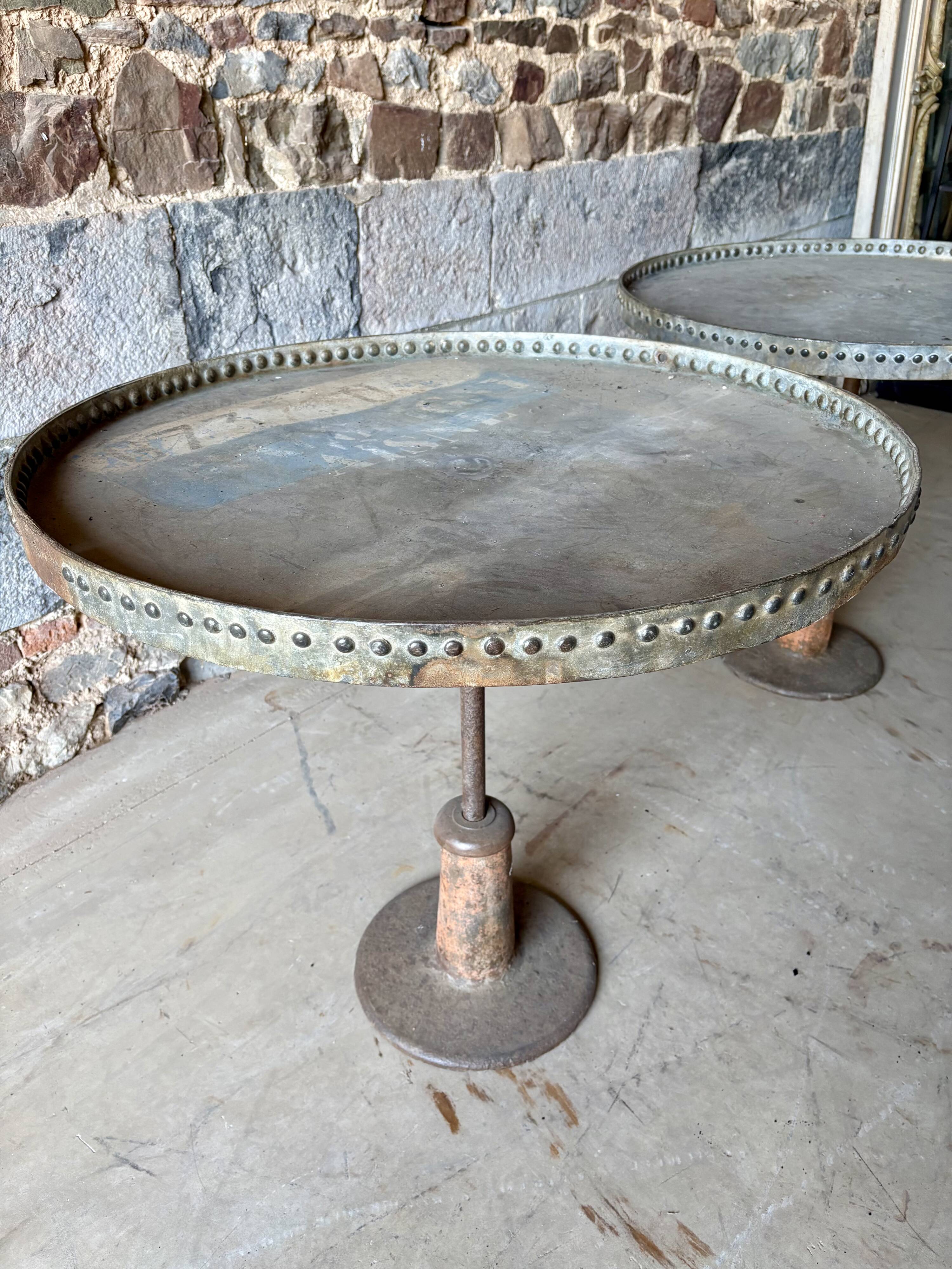 Pair of vintage industrial metal tables – workshop spirit