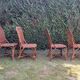 4 chaises Perret et Vibert en bambou et rotin