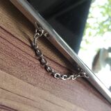 Vintage barber mirror, with chain, Combastel, made in France