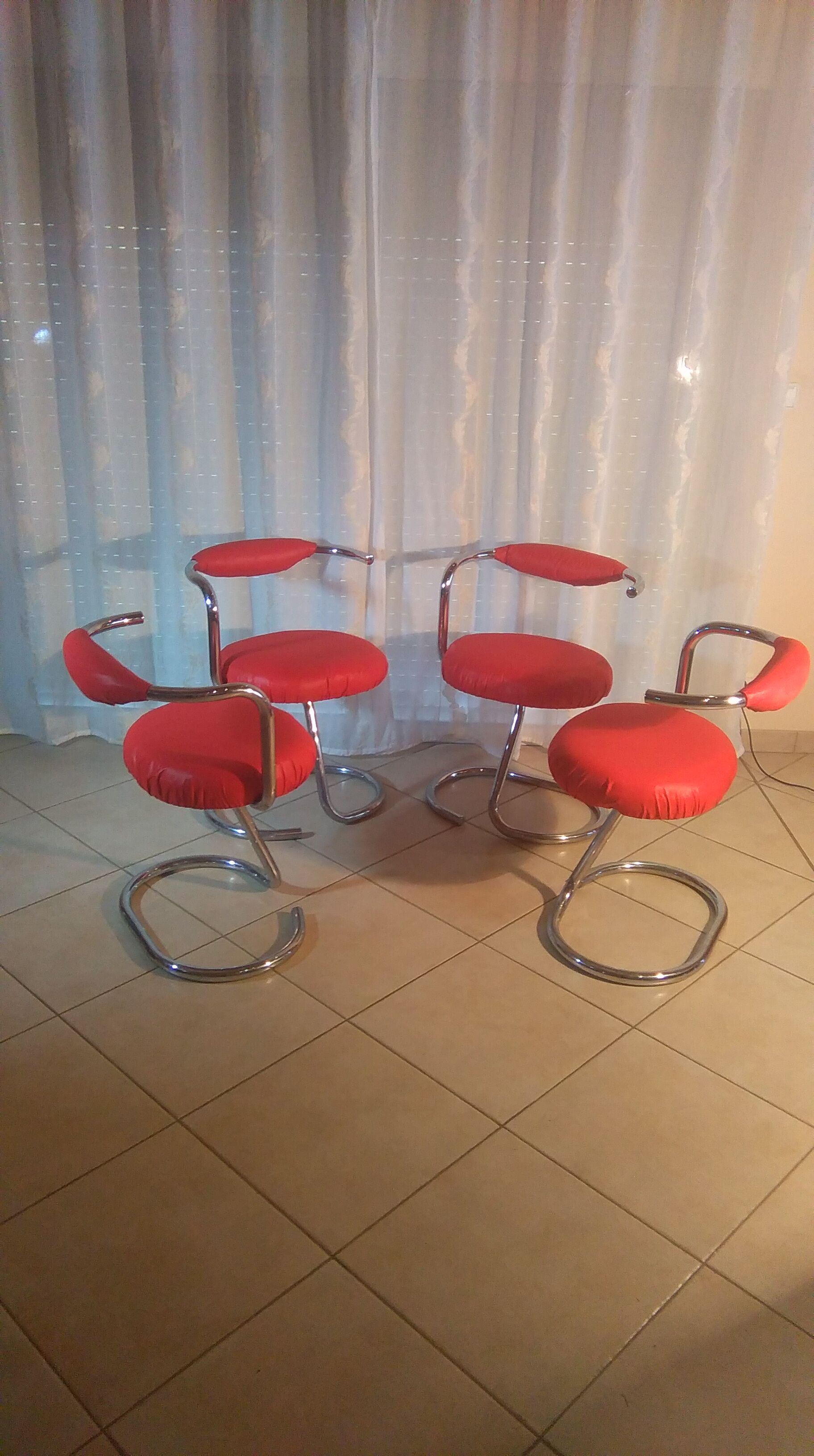 Set of four chairs by Giotto Stoppino  70s
