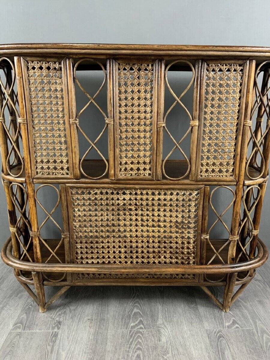 20th Century Rattan and Wicker Bar