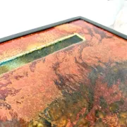 Coffee table by Robert and Jean Cloutier in enamelled lava and metal, 1950s.
