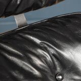 Eames lounge chair in black leather, around 1980