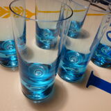 Verres a orangeade coktail bleus turquoise vintage