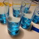 Verres a orangeade coktail bleus turquoise vintage