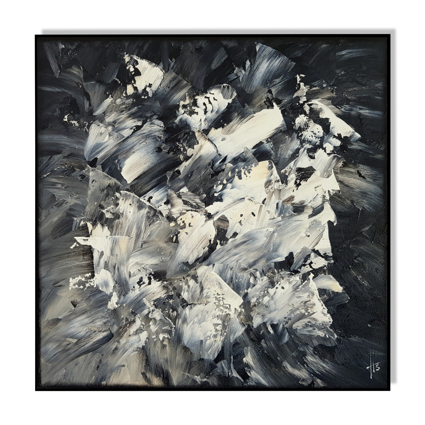 Tableau peinture abstrait "clandestin"