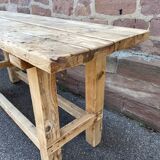 Table industrielle primitive établi en bois naturel brut vintage bohême commerce magasin