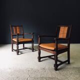 Mid-Century Modernist Armchairs in the style of Francis Jourdain, France, 1940s, Set of 2