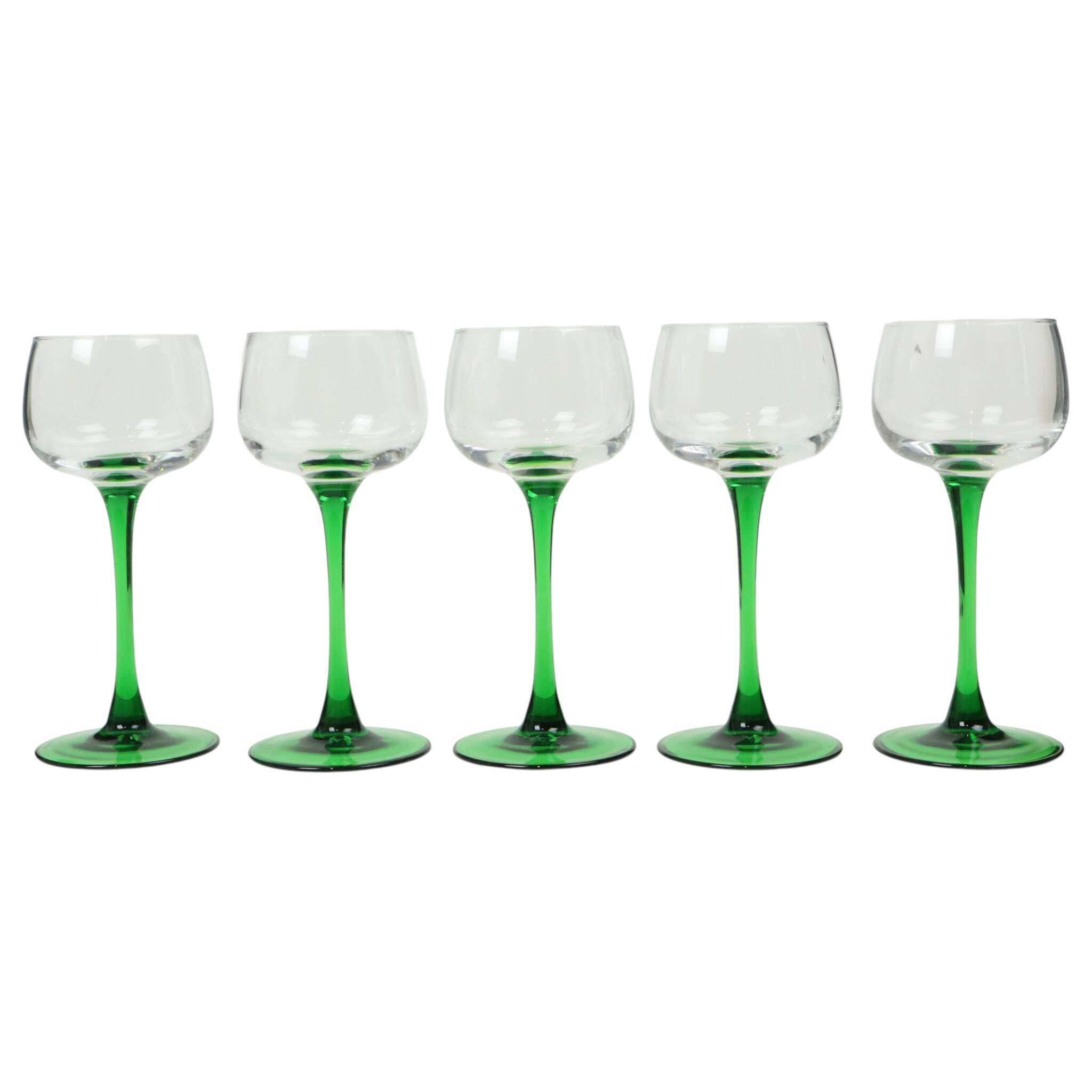 Lot de 10 verres à vin d'Alsace Vintage Luminarc Base Verte
