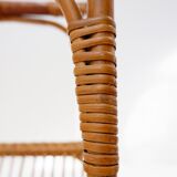 Vintage rattan magazine rack, Netherlands, 1960s