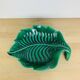 Ceramic cup signed CAB, green leaf, 1950s, slip