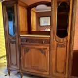 Large art deco dresser with marble top and mirror