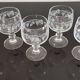 Set of 6 wine glasses on feet decoration grapes and vine shoot