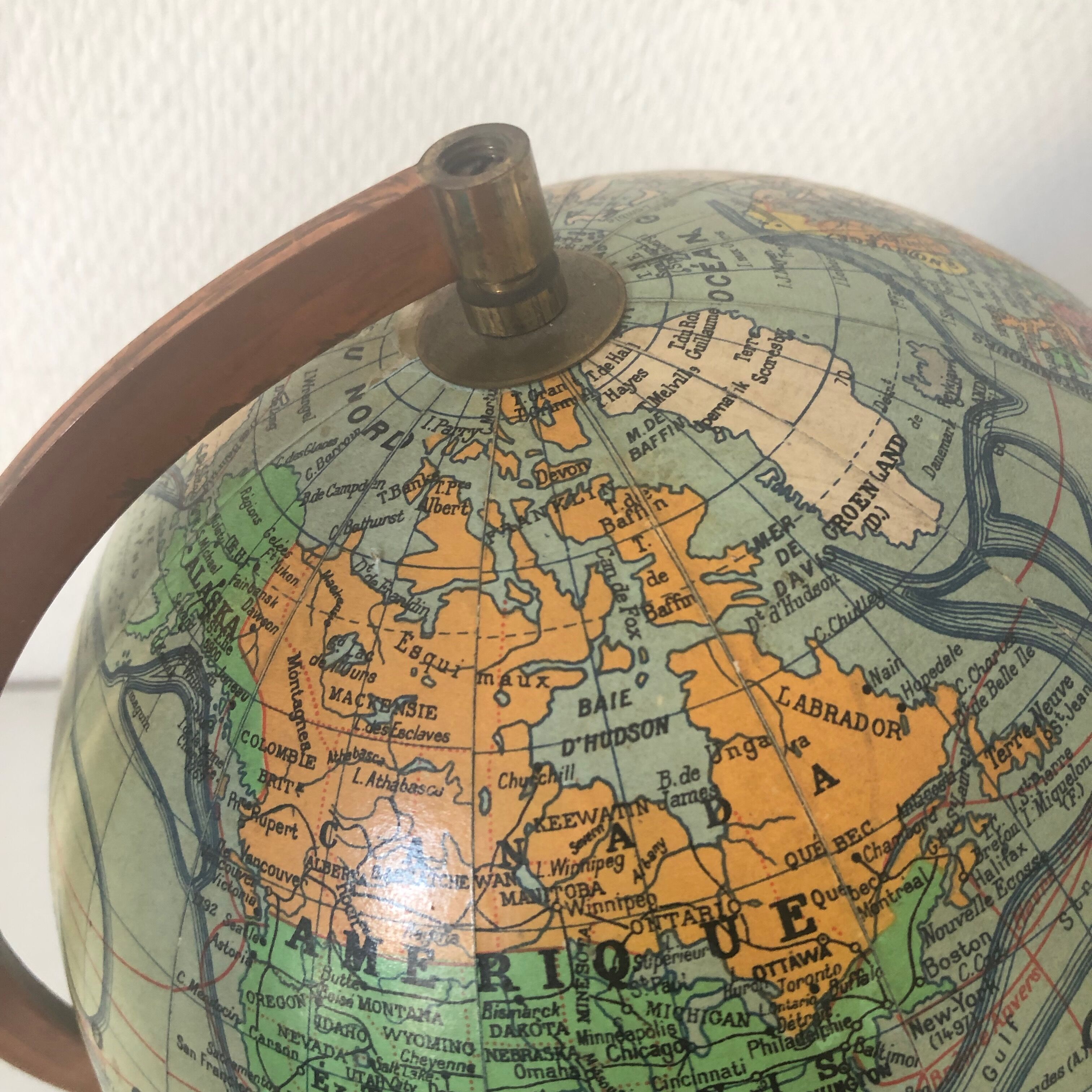 Globe terrestre girard barrère verre vintage 1960