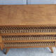 Wood chest of drawers and rattan cross, vintage, 60s