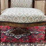 19th century Voltaire armchair in walnut - L=68cm, D=78cm, H=1m07, seat H=40cm.