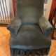 Napoleon III toad armchair, upholstered in fir green velvet, antique
