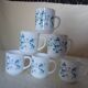 6 mugs veronica blue flowers arcopal
