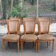 Set of 6 solid wood and velvet chairs in Louis XVI style.
