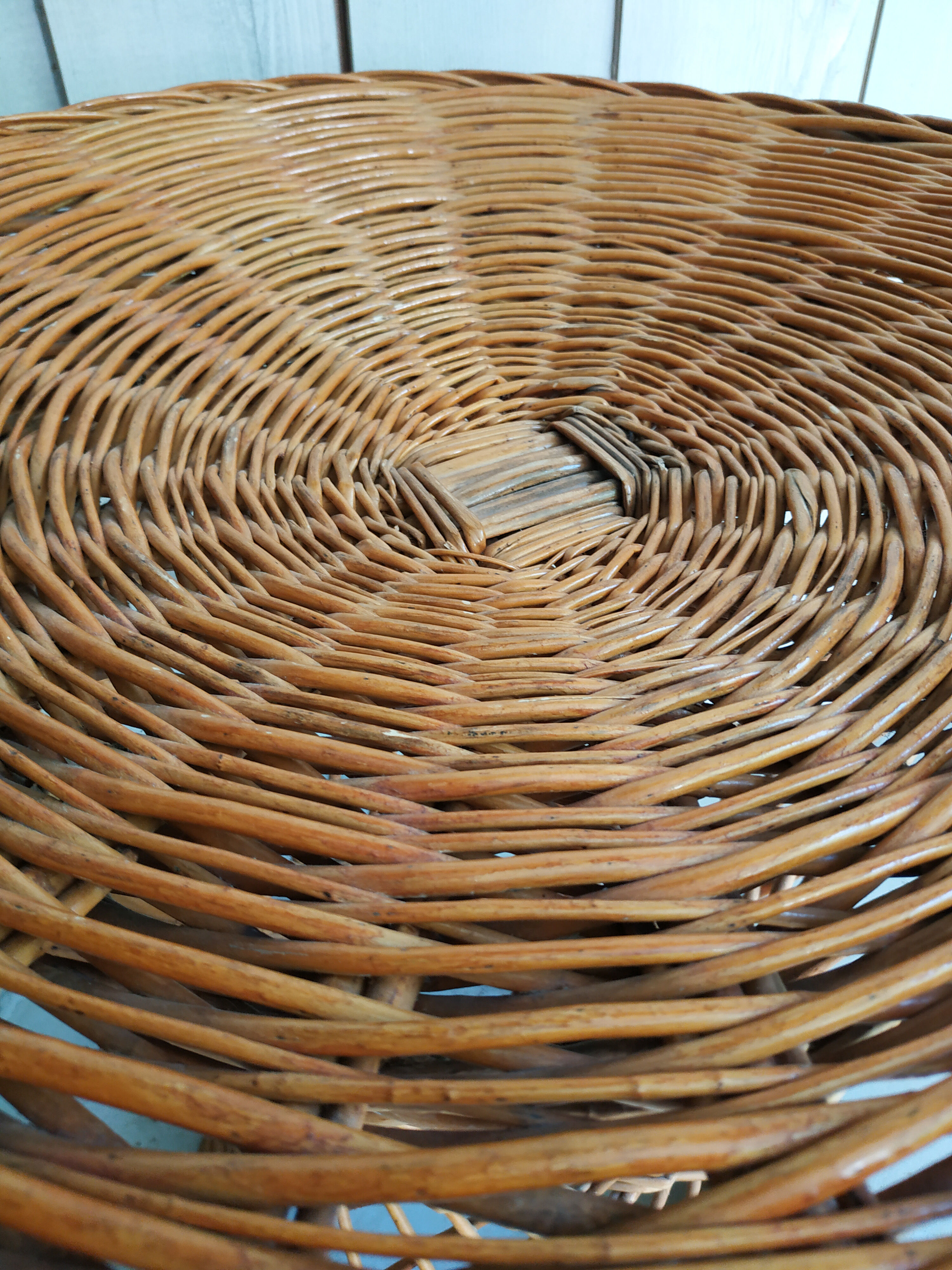 Wicker armchair and his table