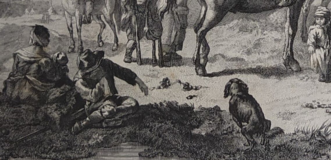 Dutch engraving XVIIIth "Riders in good humor"