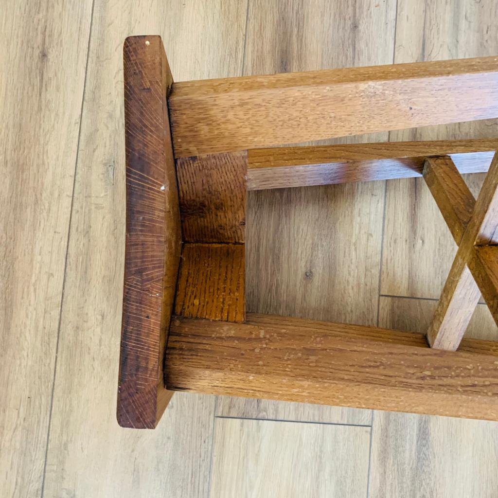 Set of 6 brutalist oak stools