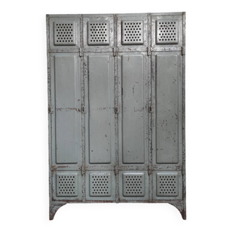 Industrial 4-Door Locker | Vintage Metal Storage Cabinet