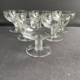 6 blown crystal bowls – Art Deco