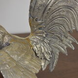 Pair of silver brass roosters