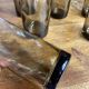 6 verres à eau en verre brun fumé, années 70