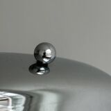 Metal butter dish with glass tray