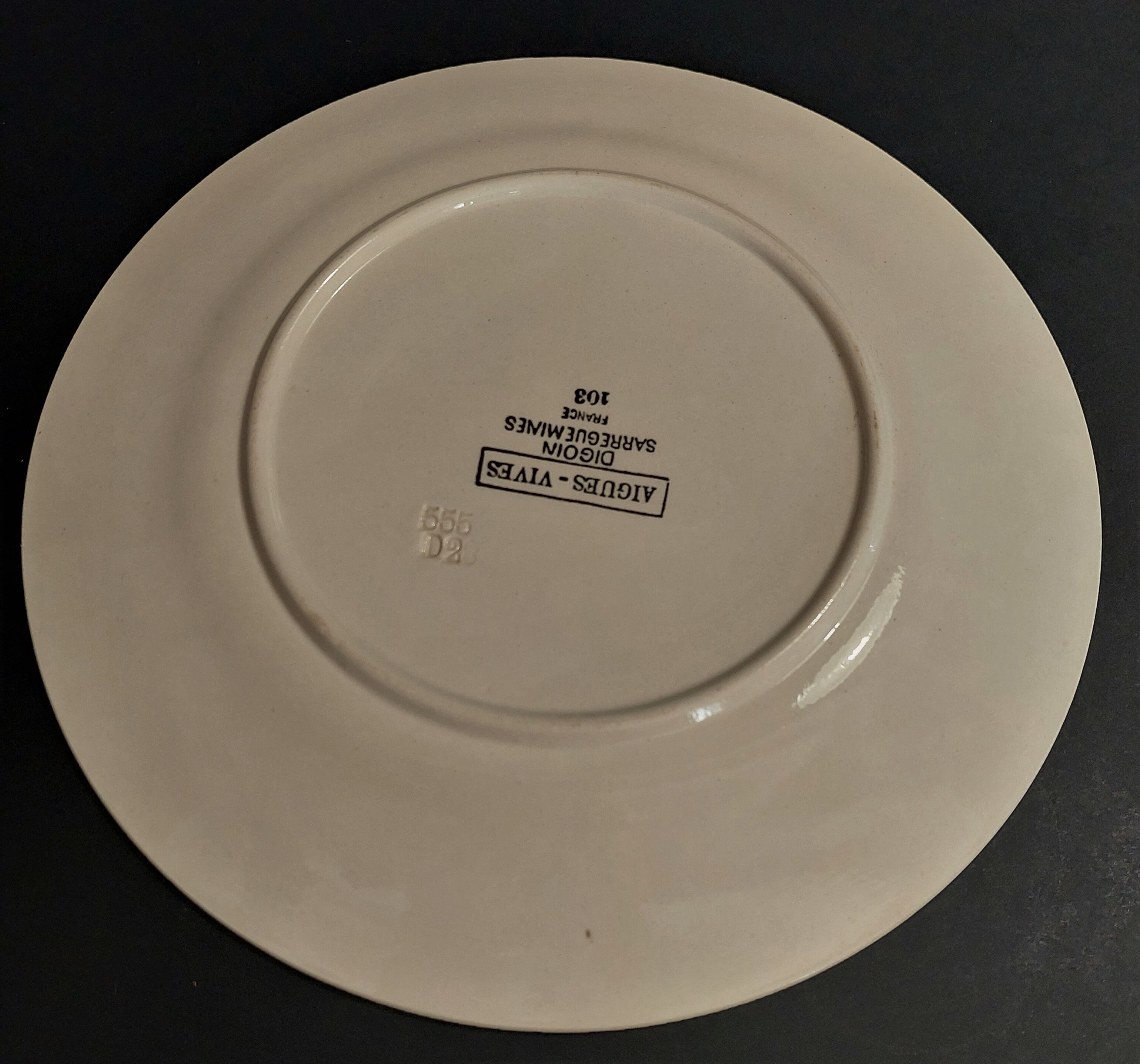Asparagus plate Sarreguemines decoration sharp sharp early twentieth century