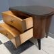 small kidney shaped cabinet with glass on top 1960s