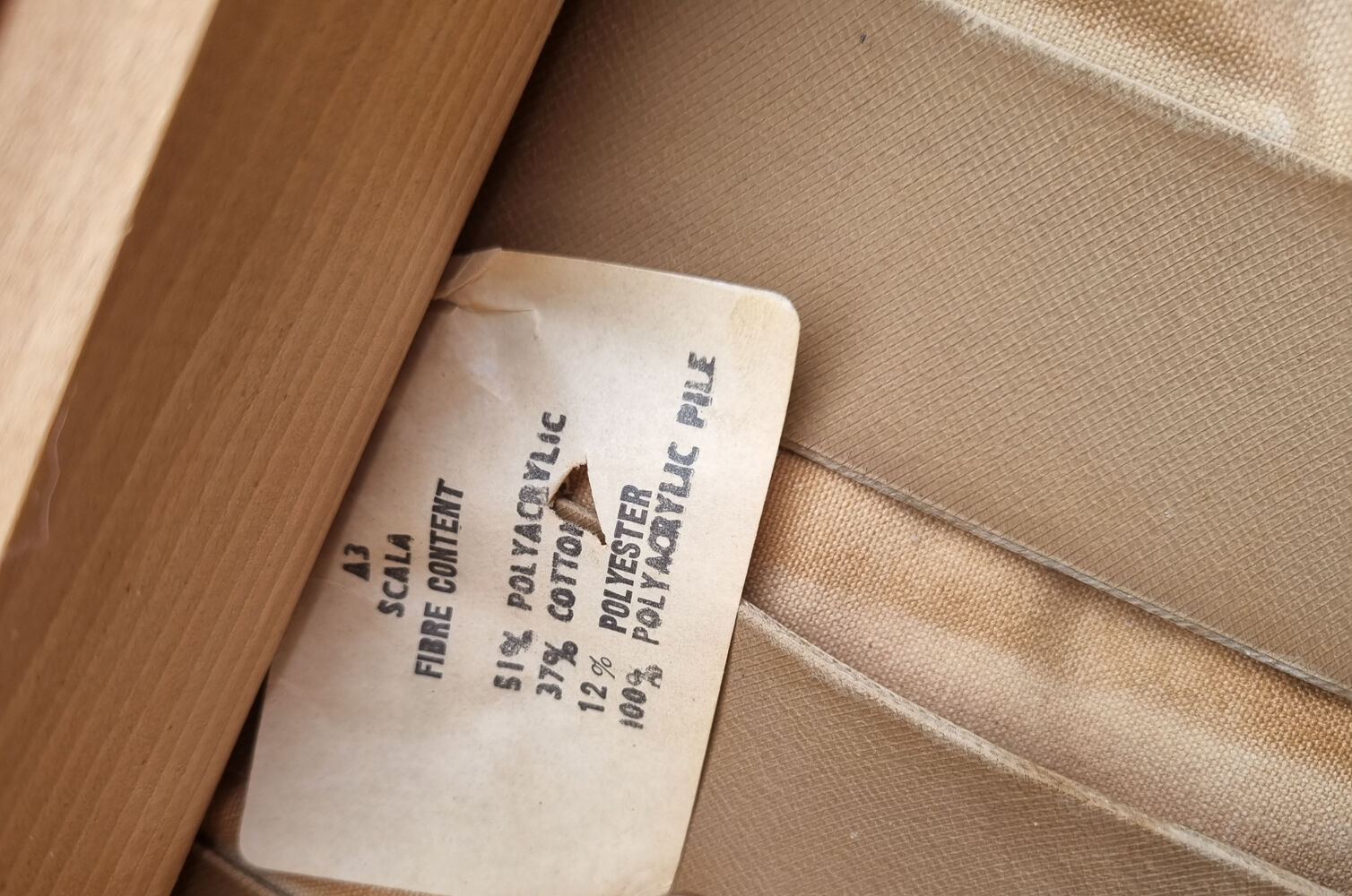 Armchair blond wood and pink velvet, vintage