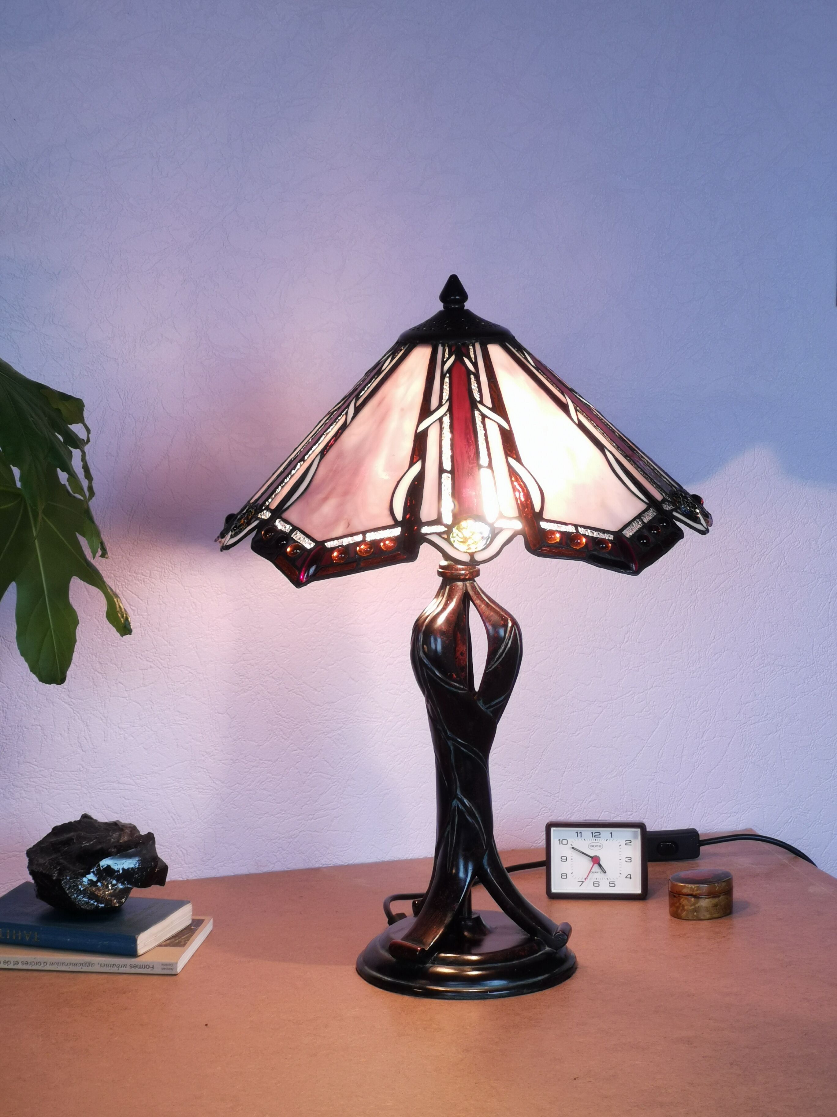 Tiffany style lamp, stained glass, art nouveau