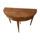 Half moon table with cherry and walnut