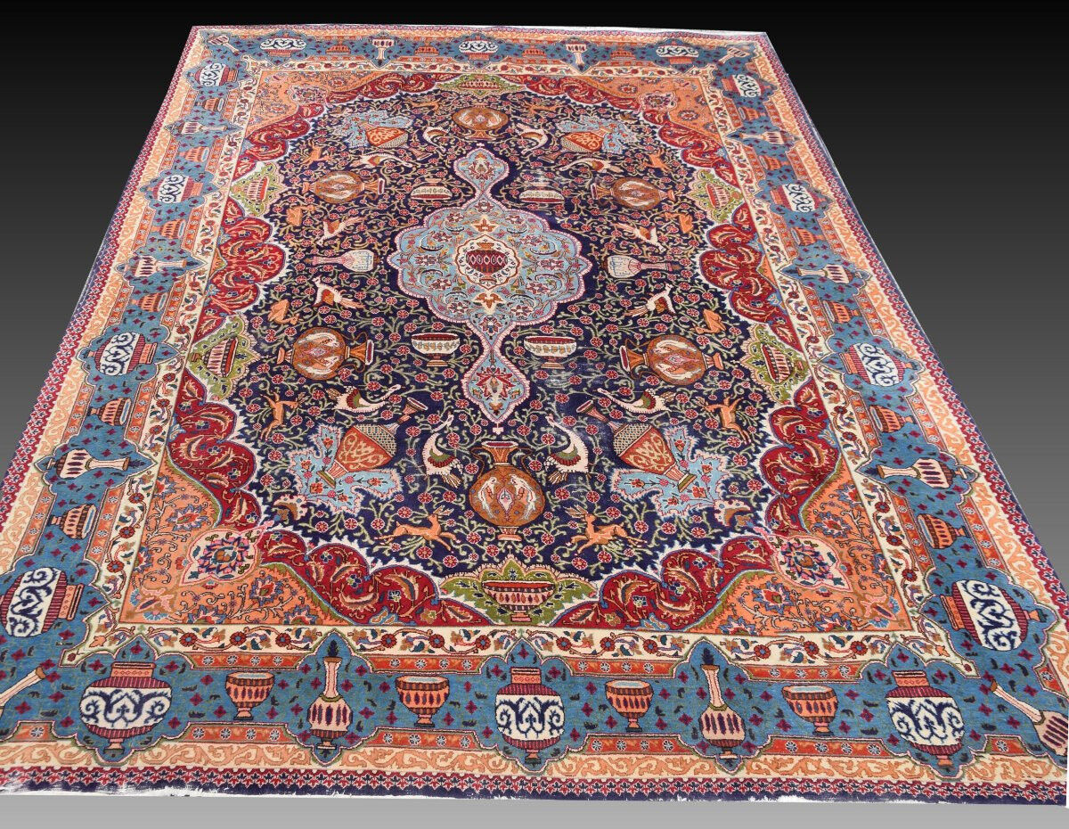 Large Persian Oriental carpet Kāshmar Iran: 380 X 290 cm - Galerie Sardje